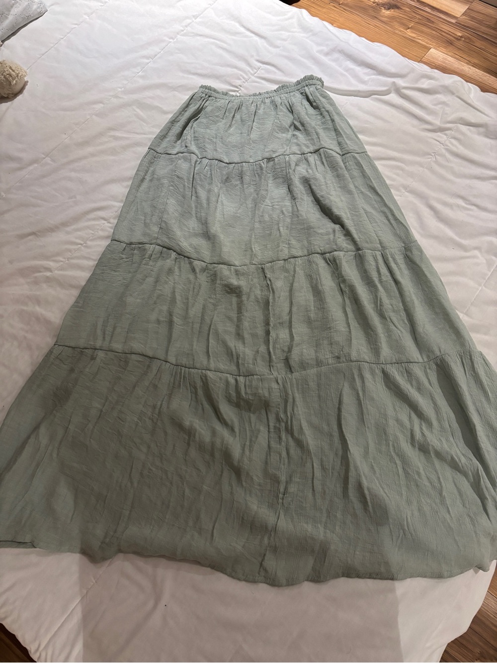 Streetwear Society Light Sage Tiered Maxi Skirt